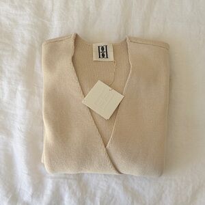 By Marlene Birger Women's Cream Double-Button Knit Jacket